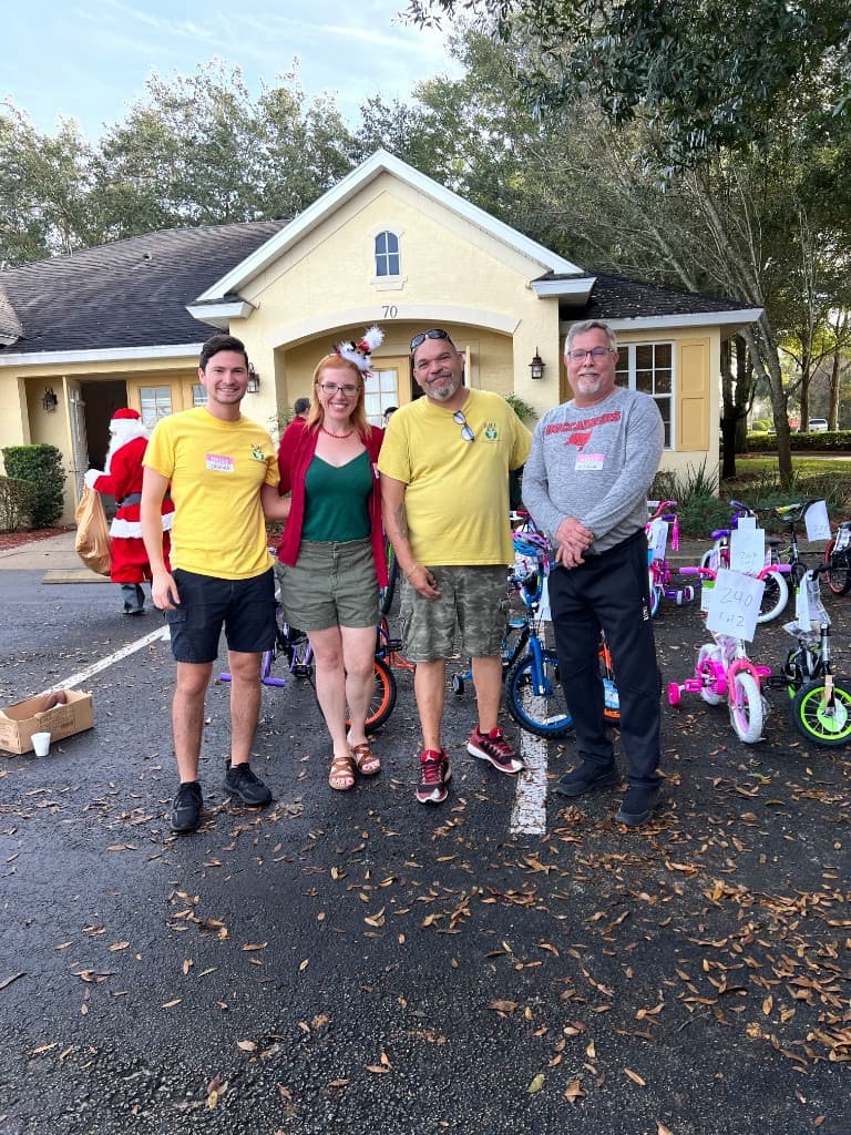HHI volunteers greeting families during the holiday toy drive in Central Florida